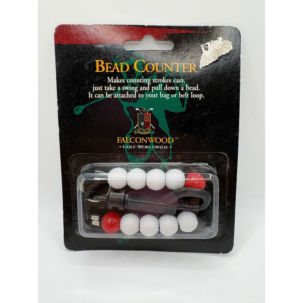 VINTAGE Falconwood Golf Bead Counter Stroke Score Tracker Clip-On Beads NEW